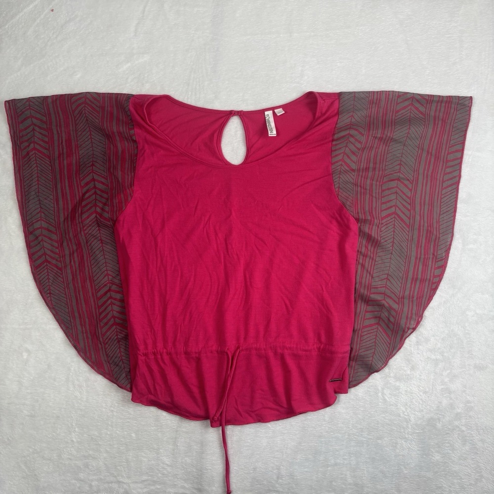Y2K Hang‎ Ten Pink Batwing-Sleeve Blouse Top Women's Size Medium